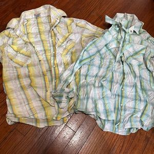 Lot of 2 Women’s True Religion long sleeve button ups sz Med